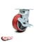 Service Caster 5 Inch Red Poly on Cast Iron Swivel Caster with Roller Bearing and Brake SCC SCC-30CS520-PUR-RS-TLB - alternate 2